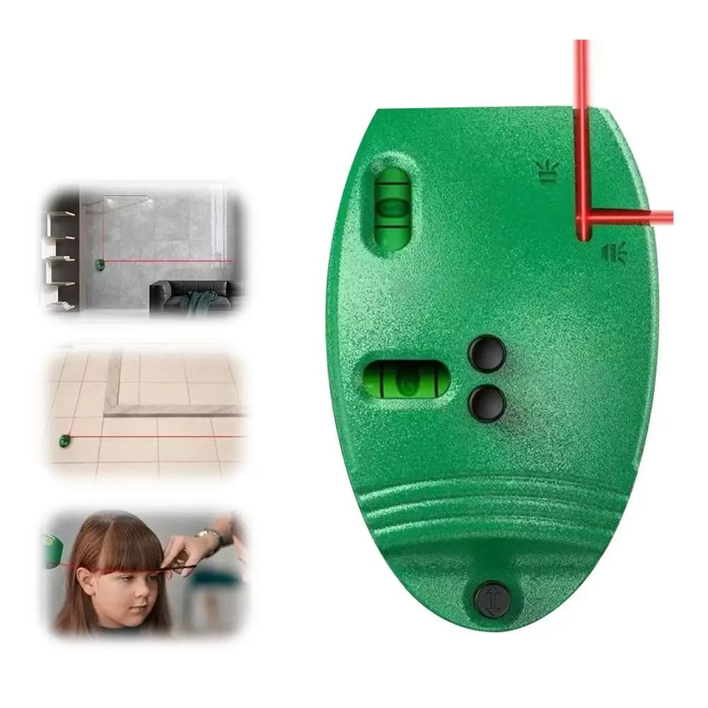 90 Degree Right Angle Laser Level LD Beam Laser Square Tool 11cm with Dual Bubble Levels Magnetic Base Fix Pins for Tiling Floor