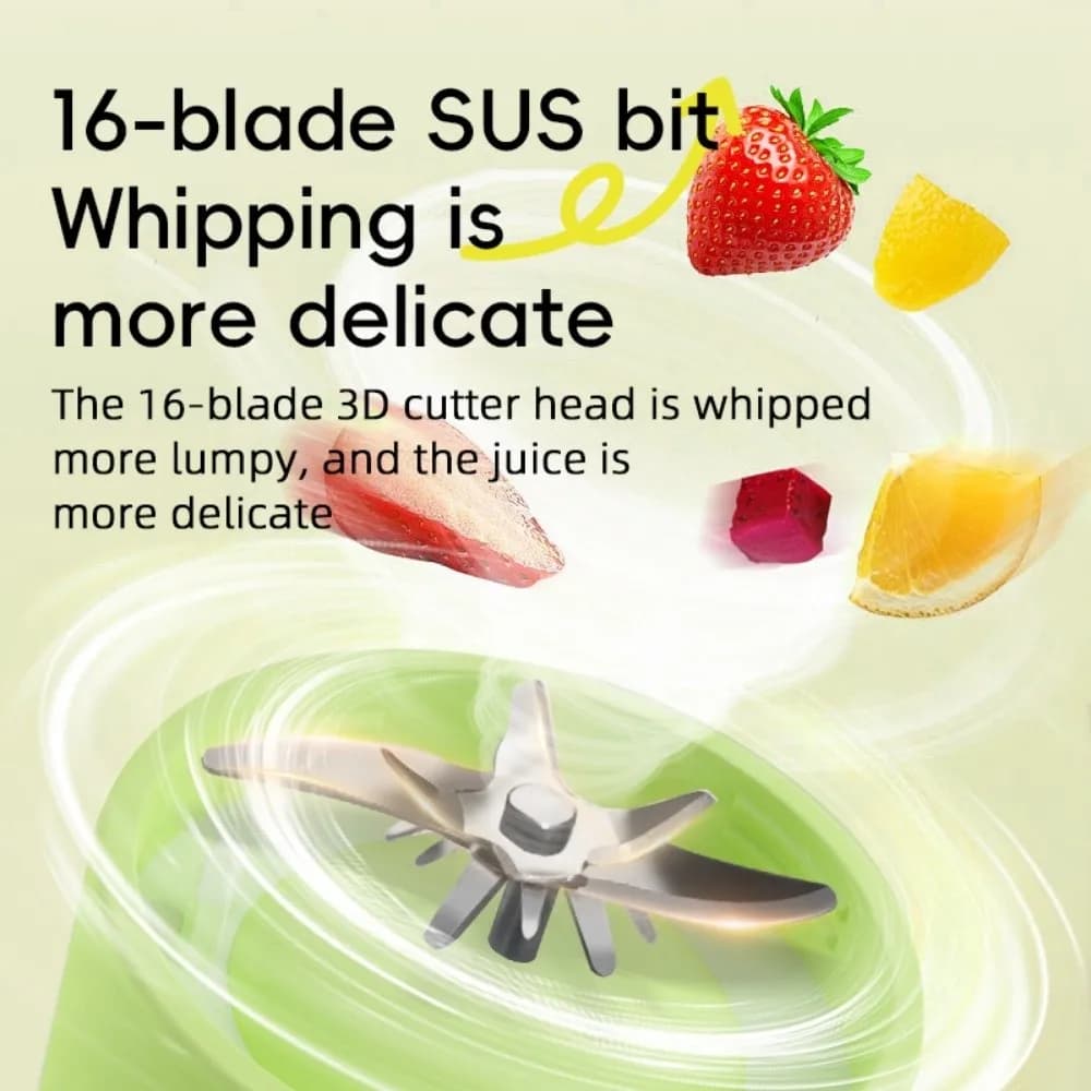 Portable Auto Juicing Cup USB Rechargeable Cordless Electric Fruit Juicer 500ml Capacity Multifunction Fruit Blender Cup Travel