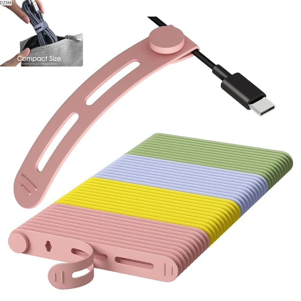 35 Pezzi Fascette in Silicone Riutilizzabili con Design a Fibbia, Organizzatore di Cavi, 7 Colori Misti, Fascette Flessibili per Cavi