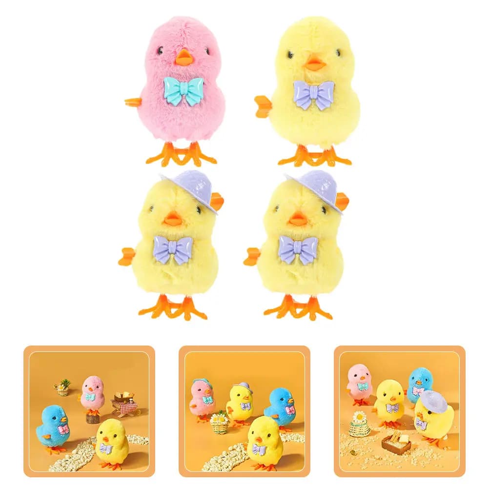 Set Regalo 4 Pezzi Pulcini a Molla di Pasqua, Pulcini Saltellanti, Pulcini che Camminano, Gadget Divertenti per Bambini, Ideali per Cesti Regalo e Feste per Bambini