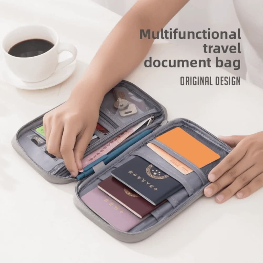 Passport Cover Solid Color Passport Bag Card Holder Purse Travel Wallet Large Capacity Multifunctional Card Storage Bag Women