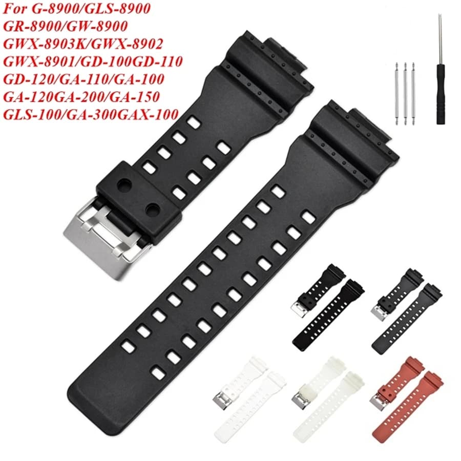 For Casio G-shock GD120 GA100 GA-110 GA-100C G-8900 Matte Watch Strap Resin Rubber Band Man Bracelet Replacement Parts Tool 16mm