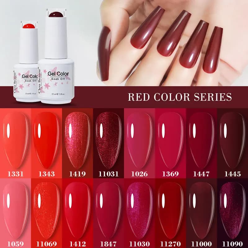 Clou Beaute Red Series Smalto gel TPO FREE Gel UV Primer per unghie vernis semipermanente smalto uv gelpolish ibrido 15ml Gel al neon