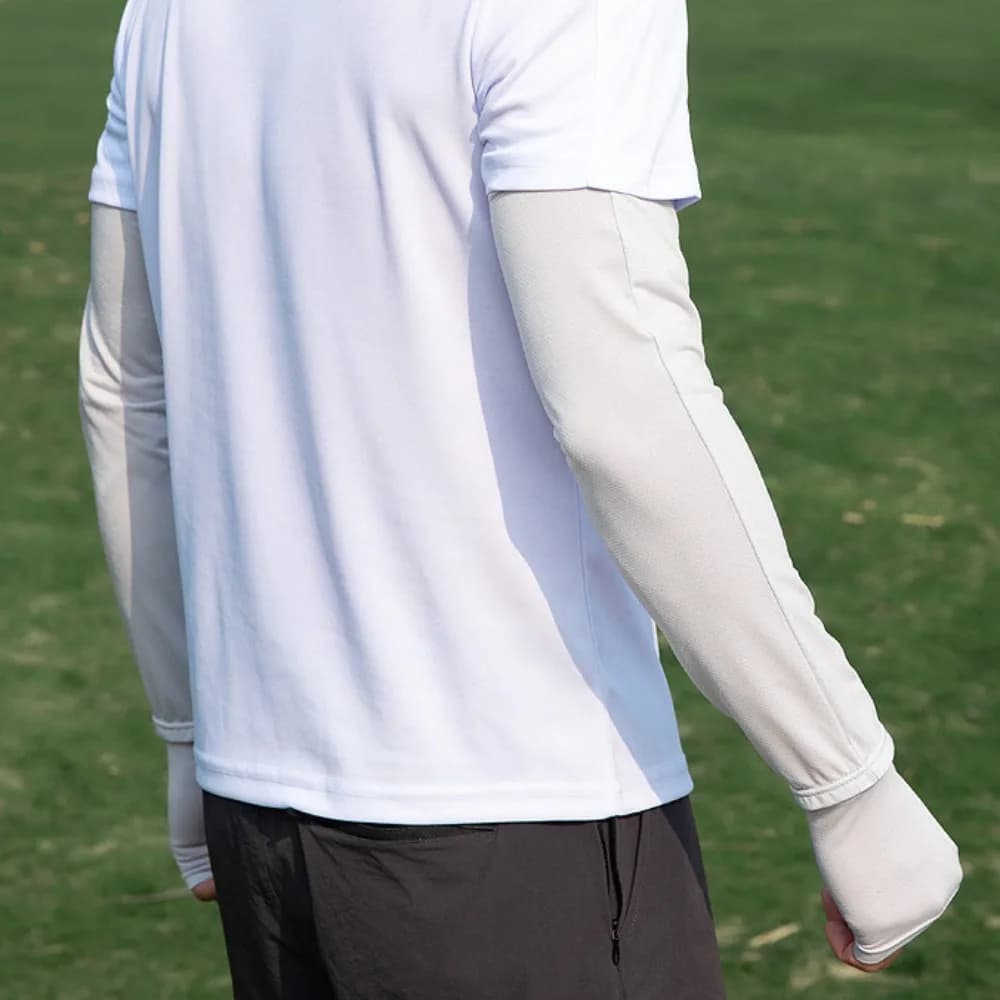 Manicotti Protettivi Traspiranti in Seta Ghiaccio, Lunghe, Morbidi ed Elastici, Protezione Solare Anti-UV, Sottili, per Ciclismo Estivo