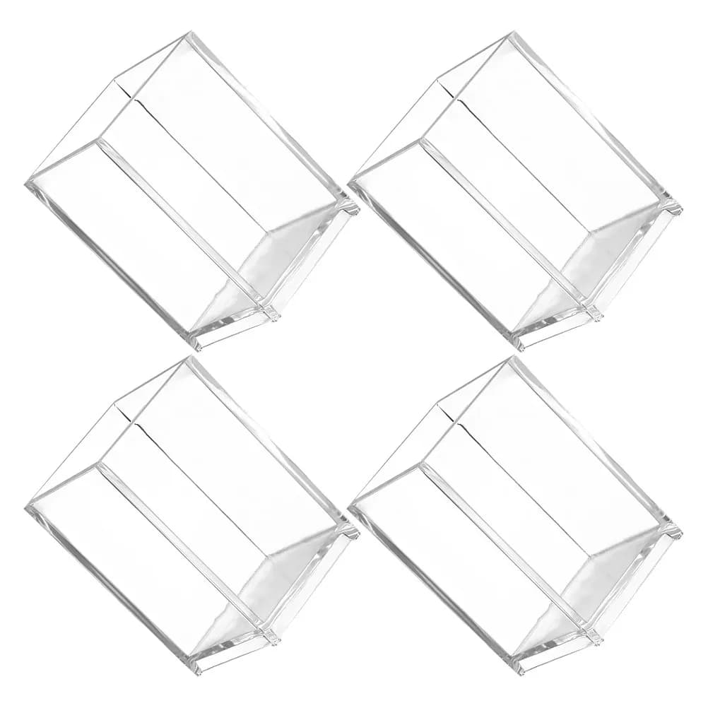 4 pcs acrylic pen holder, transparent desk organizer, stationery container, makeup brush box, multifunction pen holder