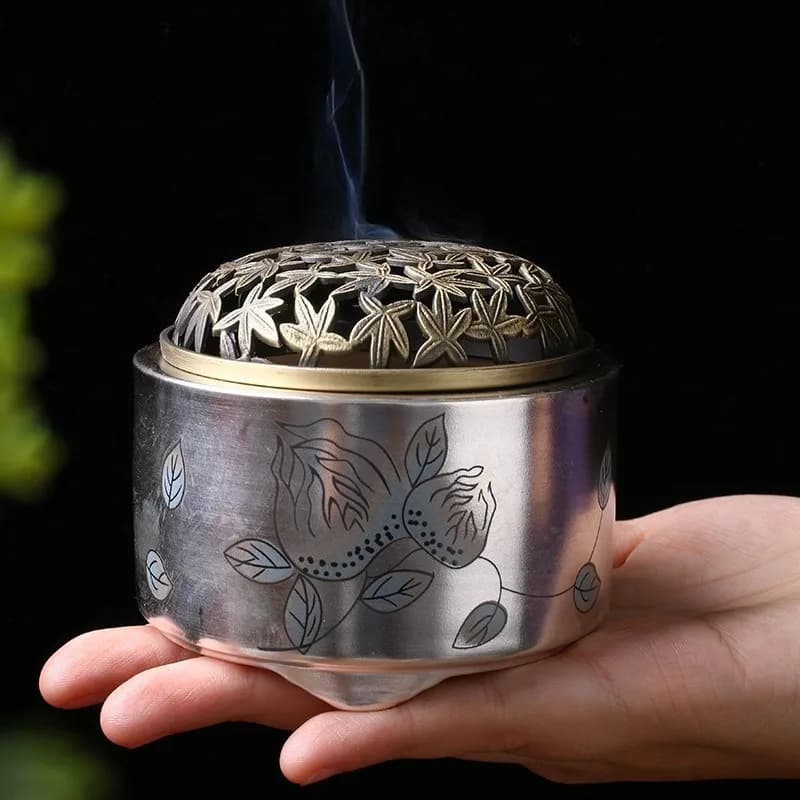 Bruciatore di incenso in argento dorato dipinto a mano in ceramica per la casa che offre Buddha Aroma Stufa Ufficio Bastone di incenso Base Decorare creativo