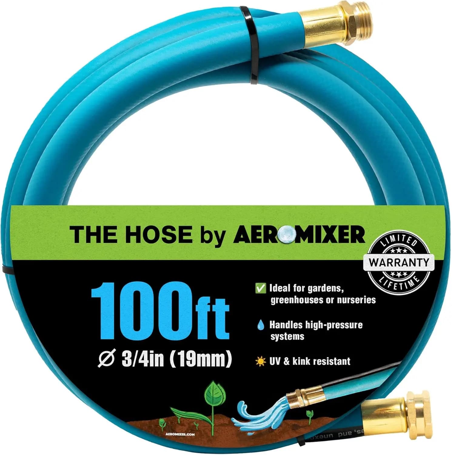 Tubo da Giardino Resistente da 3/4 Pollici, 30 Metri, Senza Pieghe, per Uso Commerciale con Pressione di 650 PSI per Agricoltura e Giardinaggio