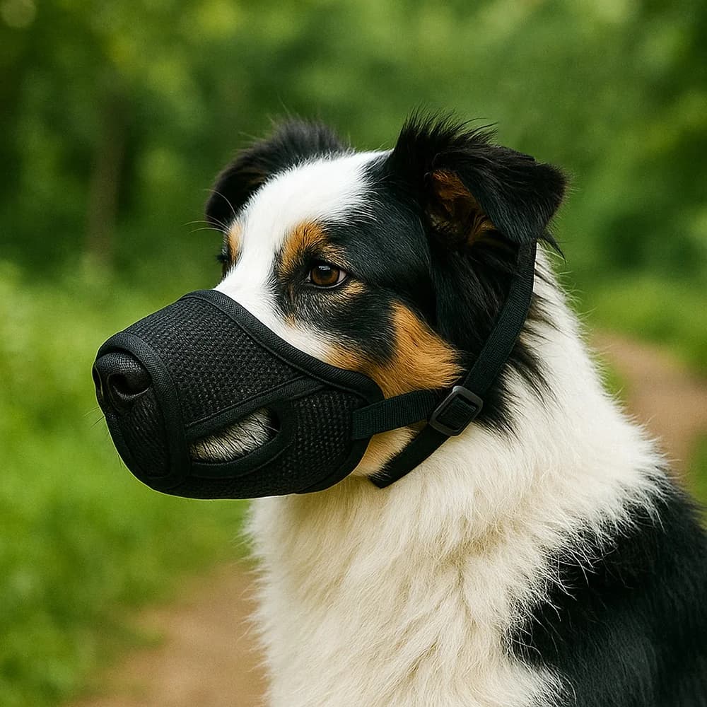 Museruola for Cani in Rete Traspirante, for Strollers, Morso Prevention, Alarm, Regulated Containment Device