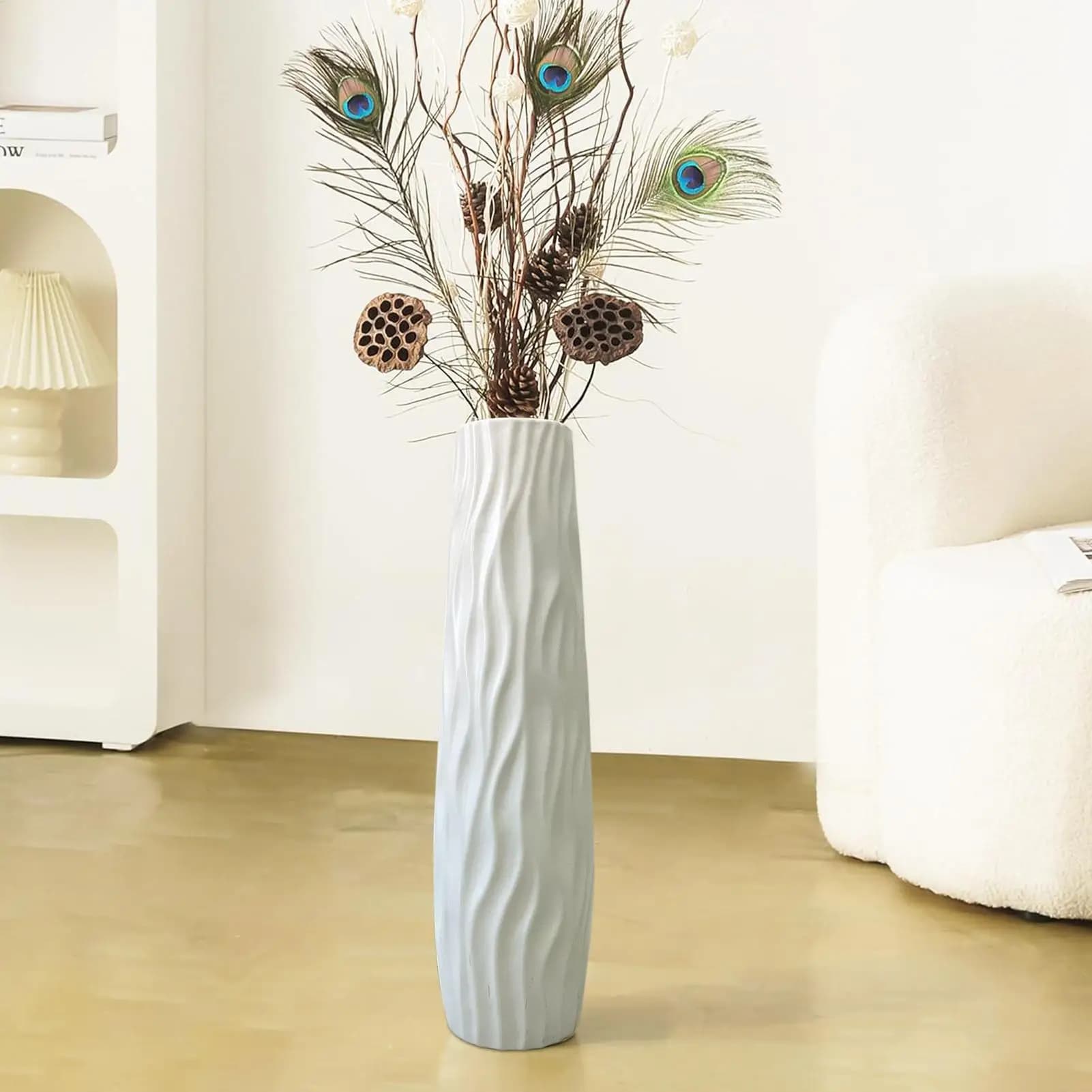 Grande vaso da pavimento in plastica, stile europeo semplice, per idroponica, adatto per composizioni di fiori secchi, vasi per piante da casa