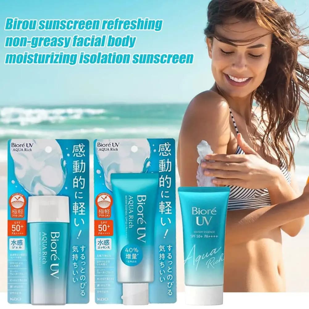 Biore Sunscreen Lotion SPF50+ PA+++ Lightweight Non-Greasy Moisturizing Protective for Face & Body Waterproof