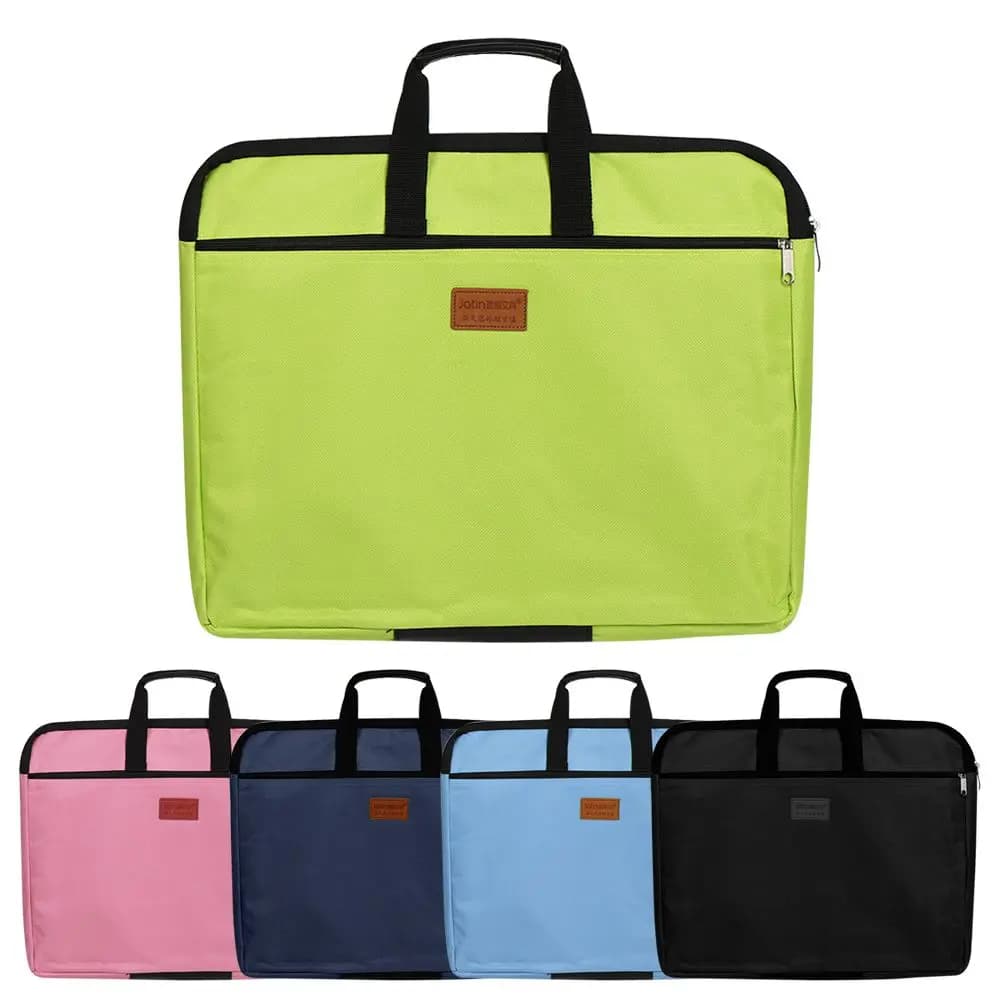 Zipper Business Documents Durable Waterproof A4 Size Handbag File Folder Double Layers Files Bag