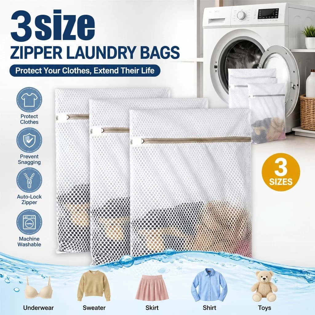 Durable Net Fabric Honeycomb Mesh Laundry Bag Reusable Delicates Wash Organizer For Lingerie Underwear Travel Clothes Protection