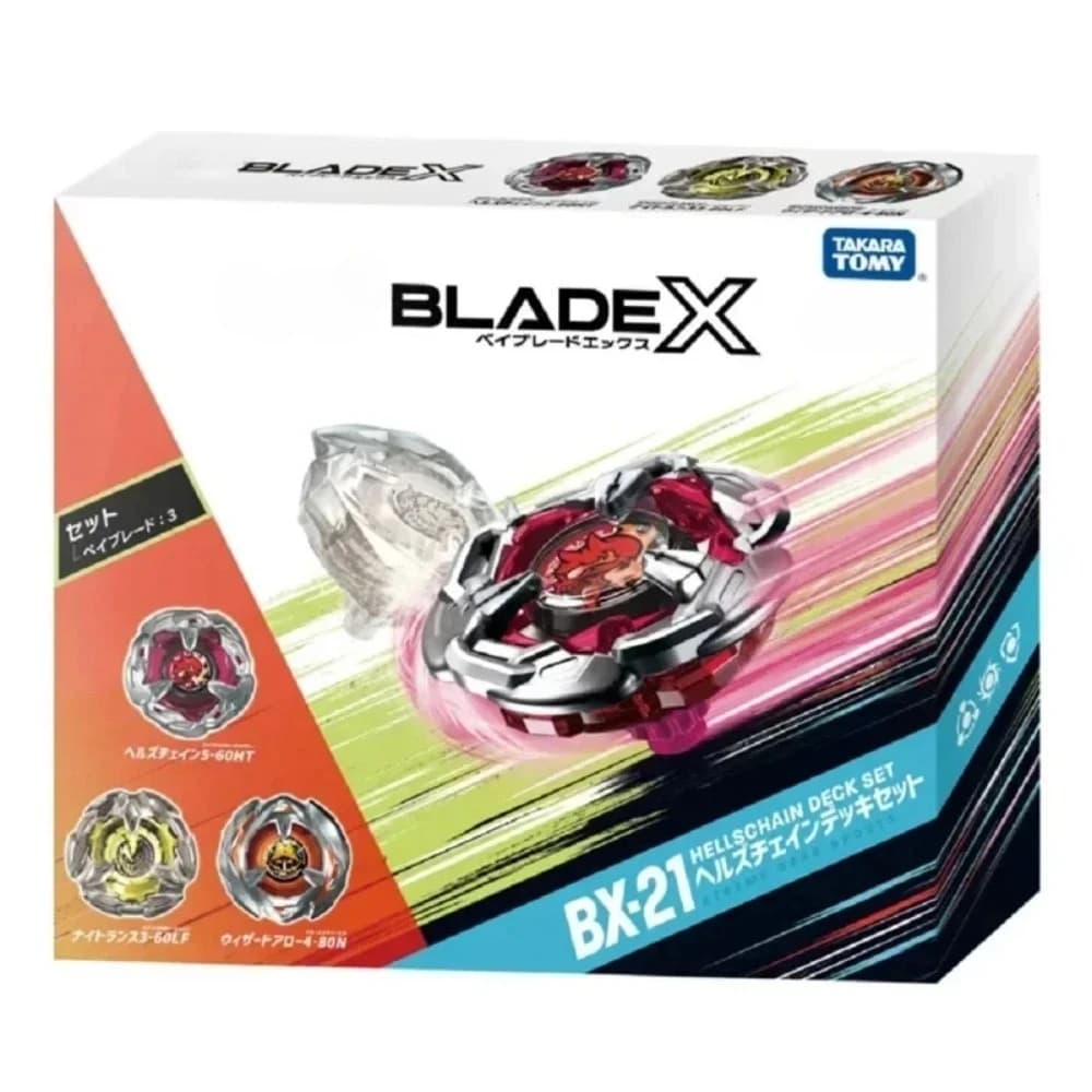 Takara Tomy Bey X BX-21 Set di mazzi a catena Hell's Blade CARD GAME