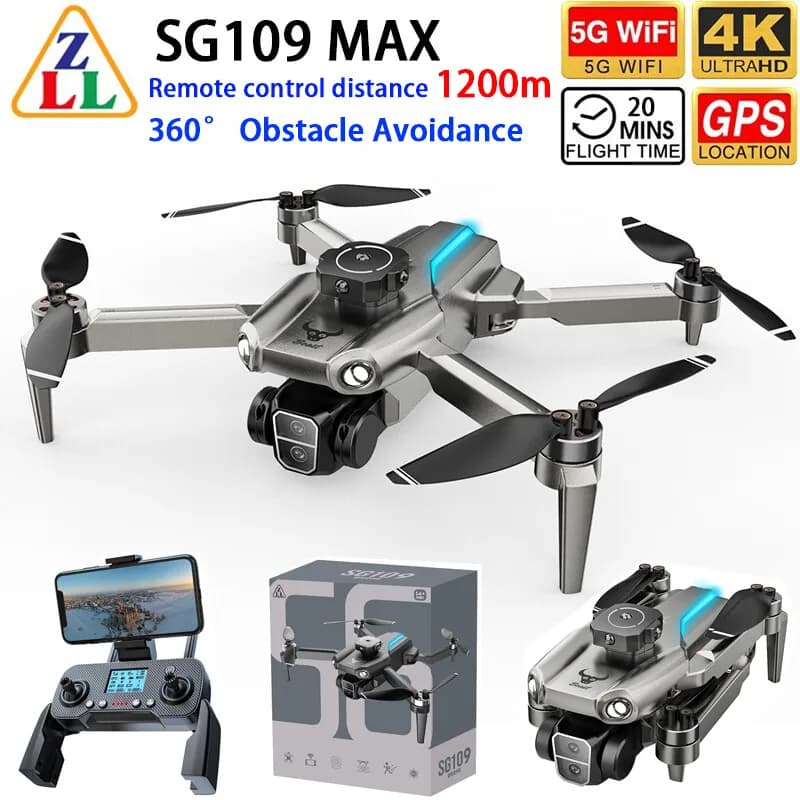 SG109MAX Drone GPS WIFI FPV 4K Dual Camera Gesture Photo 360° Obstacle Avoidance Remote Control Quadcopter
