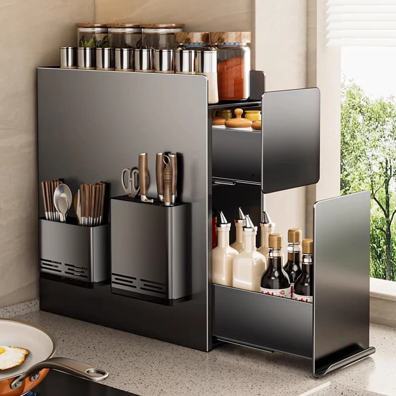 Kitchen Organizer Shelf Wall-mounted Knives Holder Spoon and Chopsticks Cutting board holders Seasoning Chopstick Shovel Storage