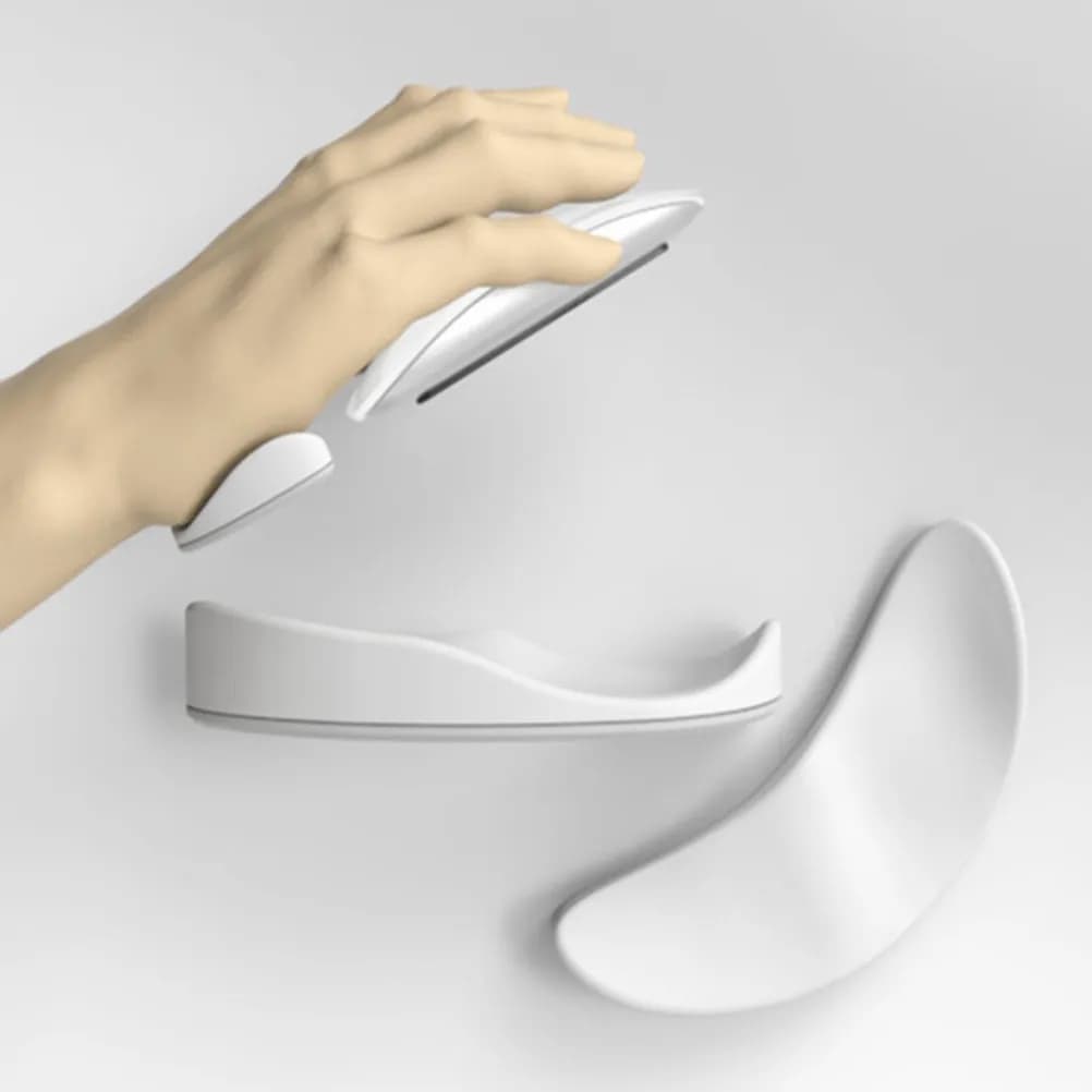 Tappetino per Mouse in Silicone Grigio Chiaro Ergonomico Antiscivolo con Comodo Poggiapolsi per Ridurre l'Affaticamento e una Scorrimento Fluido