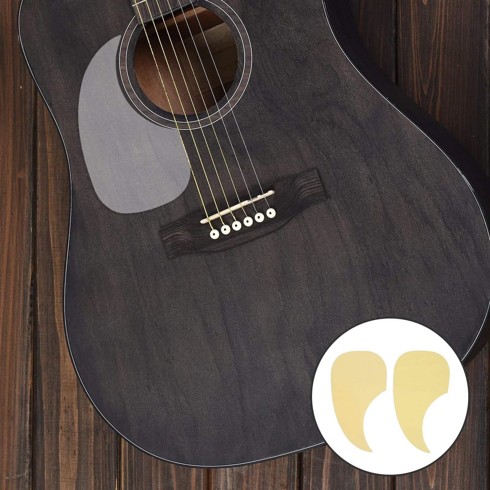 2Pcs Clear Teardrop Acoustic Guitar Pick Guards Ultrathin Material Easy to Apply and Remove Guitar Pick Guards