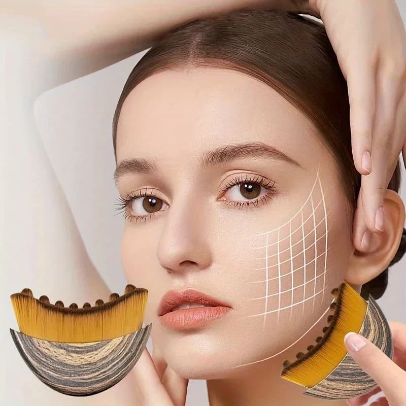 Spazzola per Drenaggio Linfatico Viso e Corpo, Massaggiatore Ergonomico per Contorno Cutaneo, Ideale per Detox e Relax