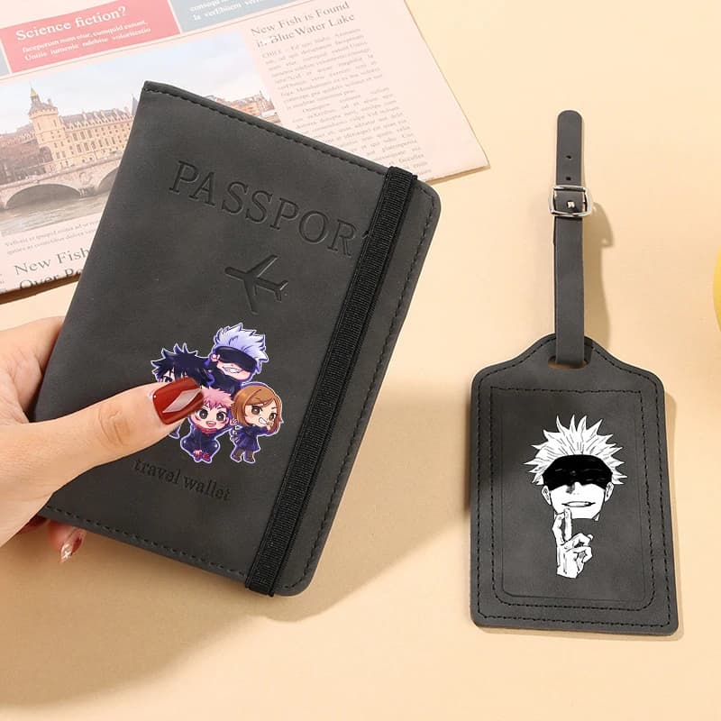 Jujutsu Kaisen Rfid Blocking Protection Travel Passport Credit Holder Cover Case Gojo Satoru Ticket Protective Accessories Gift