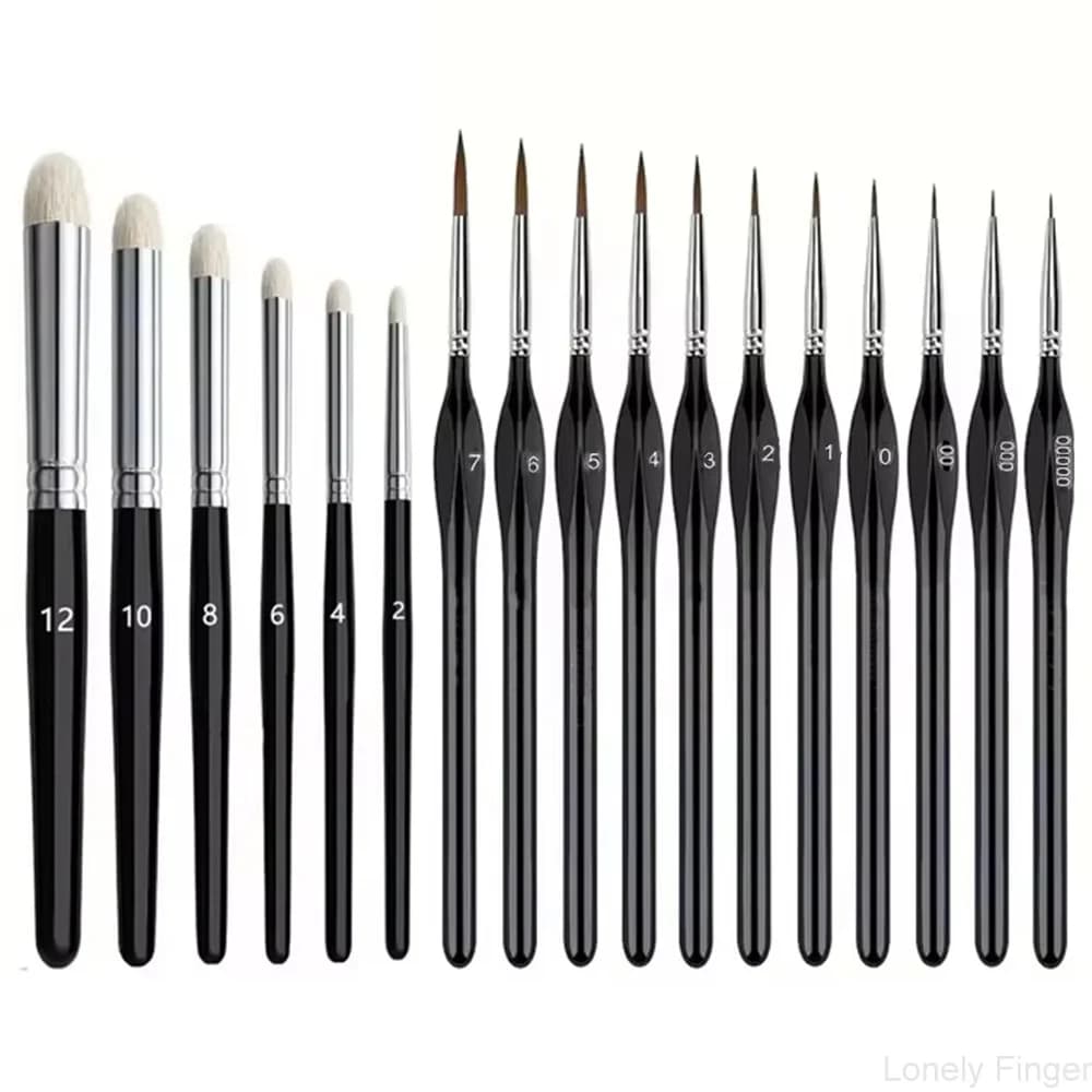 Miniature Dry Paint Brush Set, 1/3/6/11/17Pcs Dry Brushes with Wood Handle, Fine Detailing for Acrylic Oil Gouache Watercolor