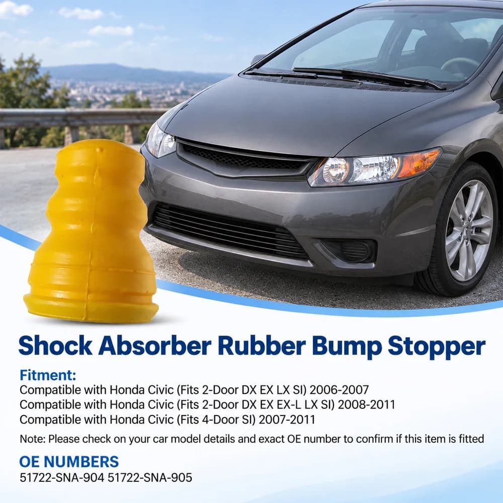 For Honda Civic 2-Door DX/EX/EX-L/LX/SI 2008-2011 Front Shock Absorber Rubber Bump Stopper 51722-SNA-904 51722-SNA-905