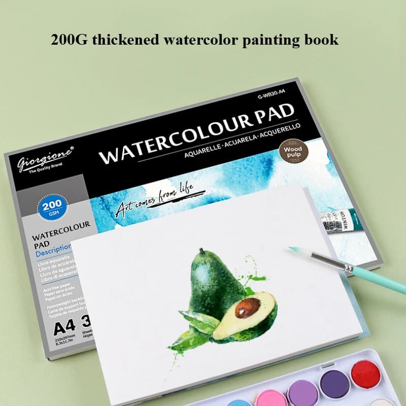 A4/A5 Watercolor Book 30 Sheets/60 Pages Thickened Paper with Scratch Resistance for Travel Sketch Creation Student Practise