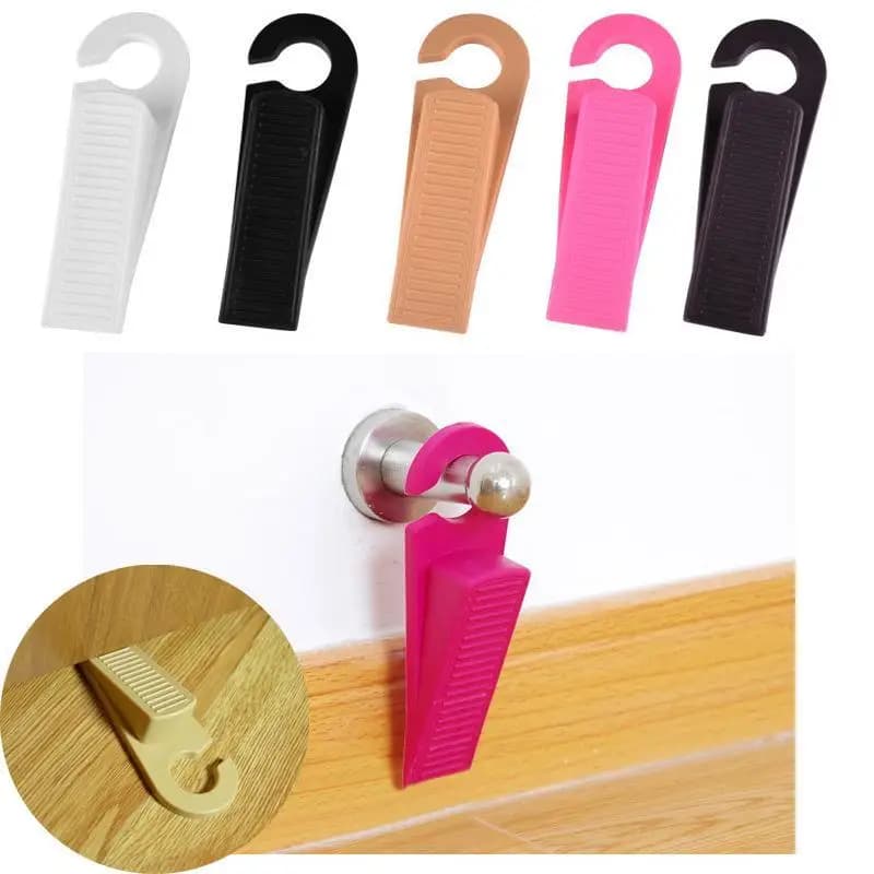 Punch Free Door Stopper Can Be Hang Windproof Door Stopper Surface Stripe Design Home Bedroom Office Door Stop Safety Card
