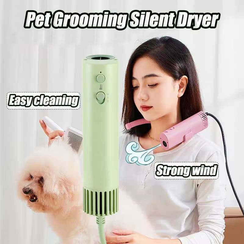 Hanging on the neck Pet grooming Hair Dryer Quiet Wind Strong Cleanup Smart Eu-spec Accessories for blowing machines hairs of dogs and cats