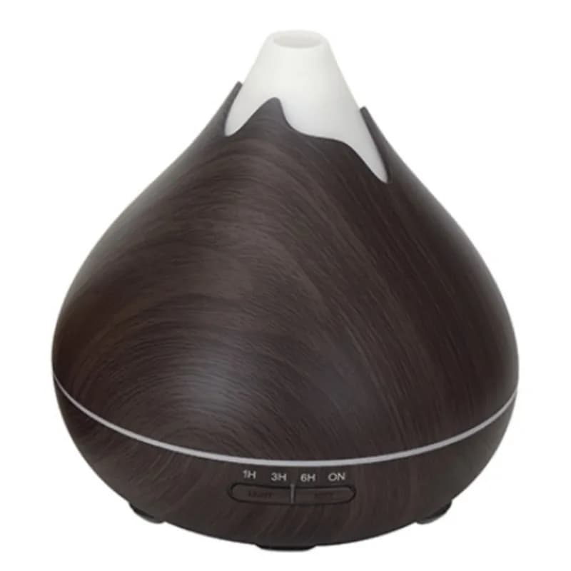 Diffusore di Aromi AC39 con Luce Colorata, Effetto Legno, 500ml, Umidificatore ad Ultrasuoni per Oli Essenziali, 3 Timer, Spina USA