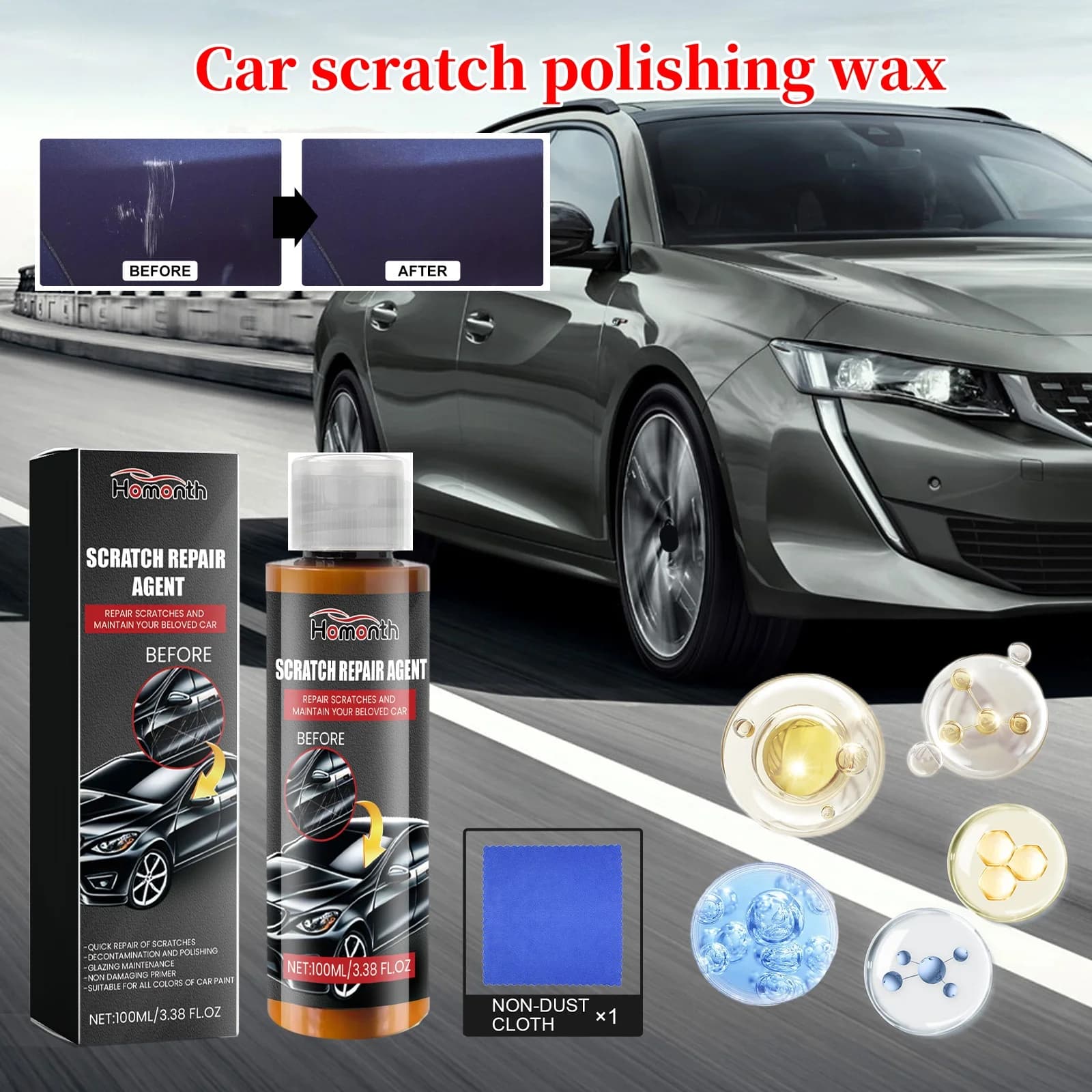 100ml Auto Body Grinding Compound Wax anti-uv graffi per Auto riparazione lucidatura cera Automobile Glossy Shine Wax Paint Scratch Care