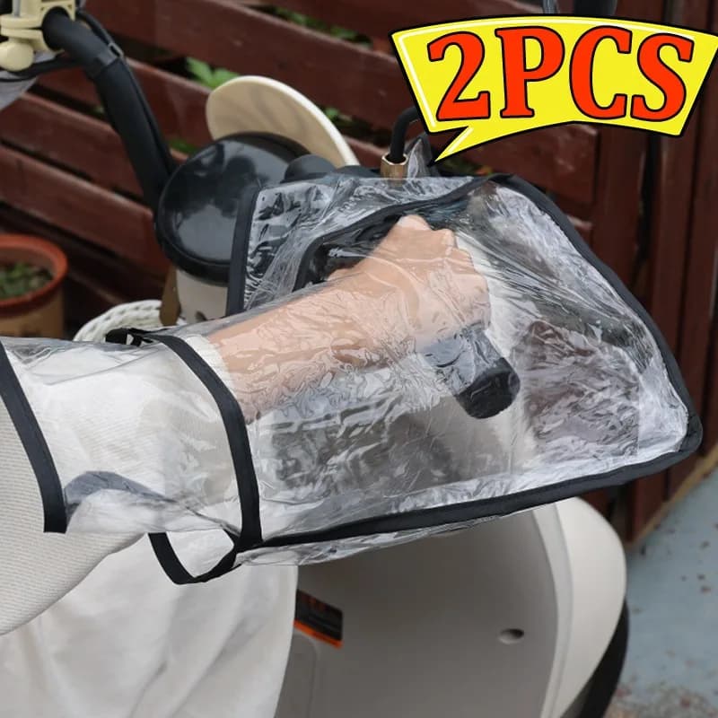 Guanti da motociclista caldi resistenti al calore con maniglia in PVC per manubrio invernale da moto, 2 pezzi