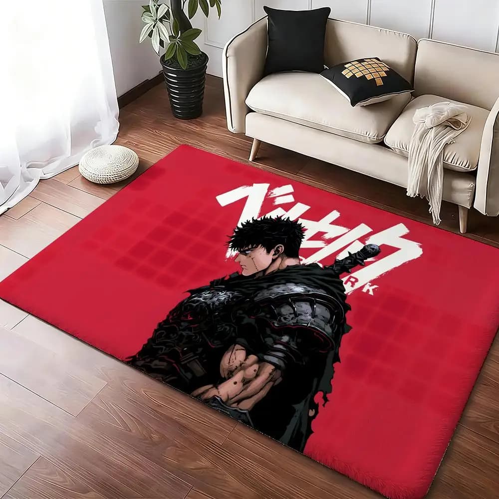 Guts Wheel Mat from Berserk, Soft Flannel Carpet Anti-slip for Living Room, Bedroom & Kitchen