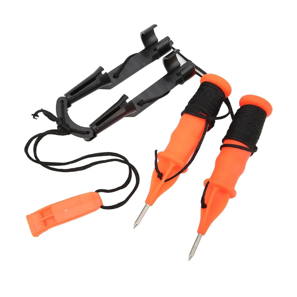 4PCS Durable Retractable Ice Fishing Safety Picks with Emergency Whistle ABS Life Saving Ice Pick Ice Safety Picks Skating