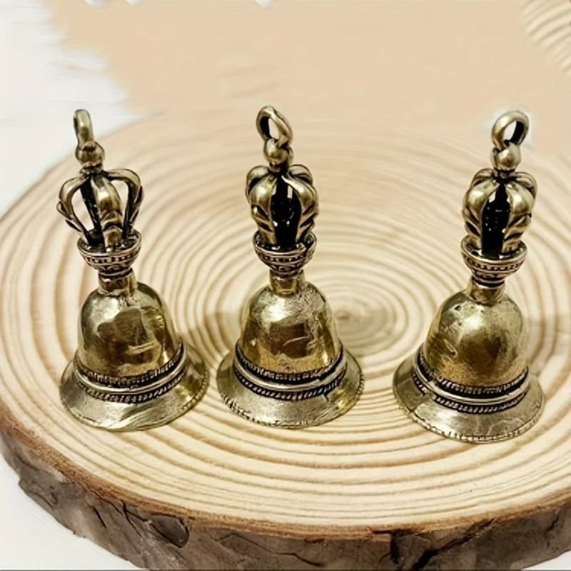 3Pcs Vintage Small Brass Bells Wind Chimes Crafts Tibetan Bronze Bell Ideas Copper Pendant Keychain