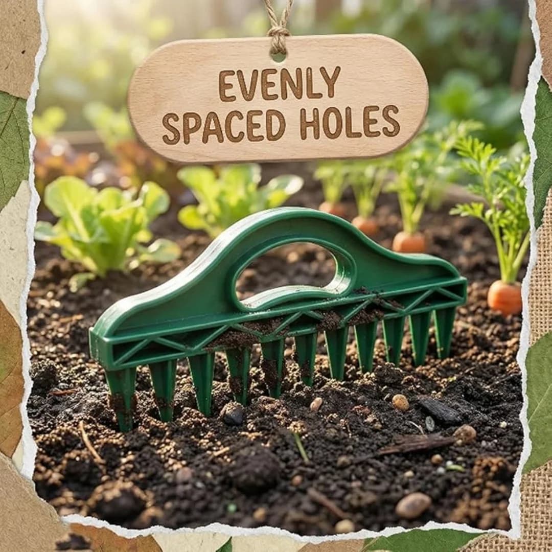 Seminatrice Manuale e Strumento di Distanziamento, Piantatrice di Precisione per Aiuole, Orti Rialzati, Vassoi di Semina e File, Attrezzo Ergonomico per la Semina di Verdure, Fiori ed Erbe Aromatiche