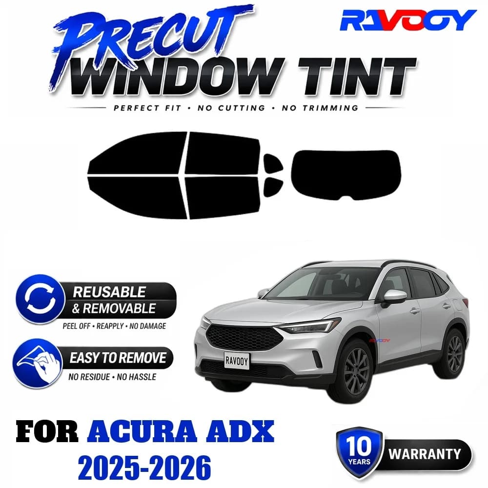 RAVOOY Precut Window Tint, Reusable Removable EPU Film, Custom Fit for Acura ADX 2025-2026, UV Heat Protection