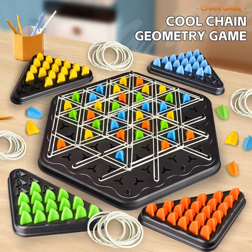 New Triangle Chain Rubber Band Chess Desktop Puzzle Game, Family Parent-child Interaction Game, Exercise Logic Puzzle Baby Toys