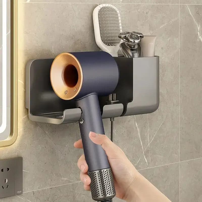 1 piece hairdryer holders, without perforation, for bathroom, wall mounted
