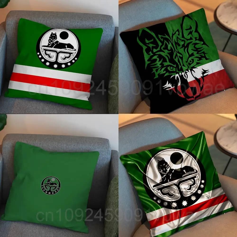 Red and Green Chechnya Flag pillow cover living room sofa cushion cover bedroom room bed pillow cover home decoration