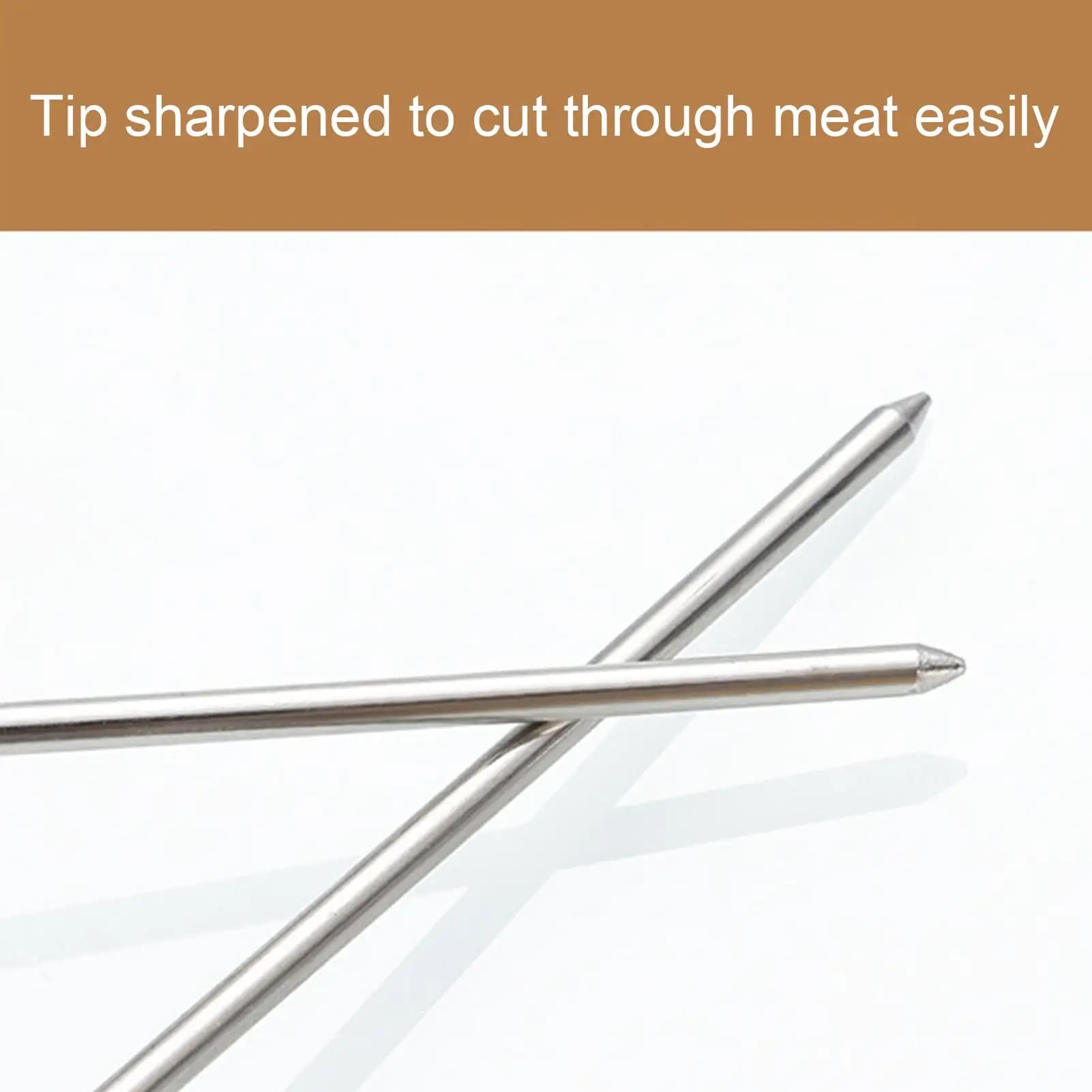 Metal Skewers Stainless Steel Vertical Grill Sticks 20 Pieces Metal Air Fryer Kebab Skewer For Meat Vegetable Shrimp Steak