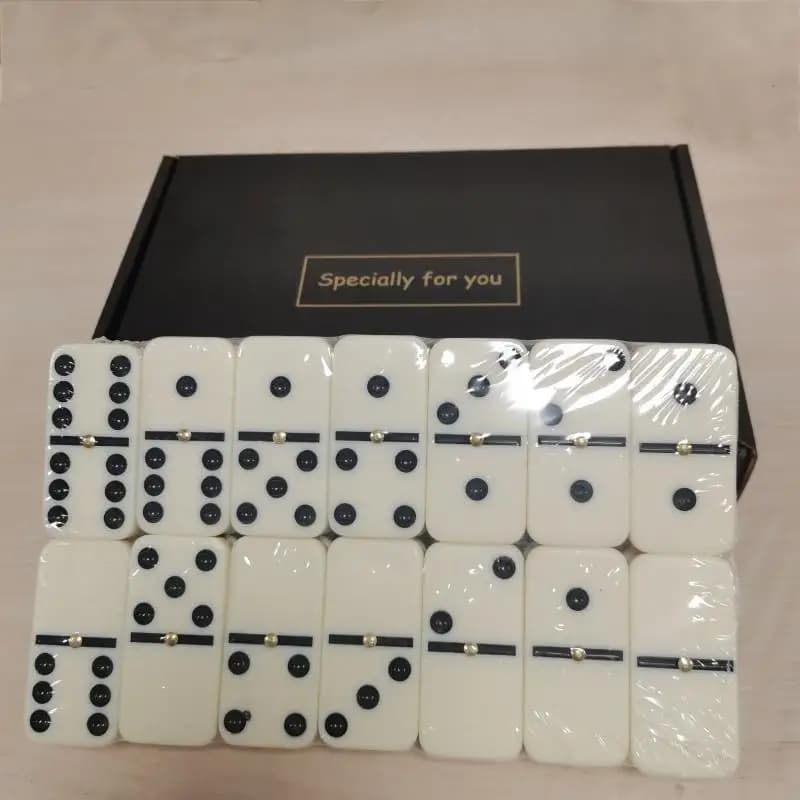 28 Pieces of Melamine Dominoes Paper Box Packaging Ivory White Party Games Classic Board Games Party Interactive Games DOMINOES