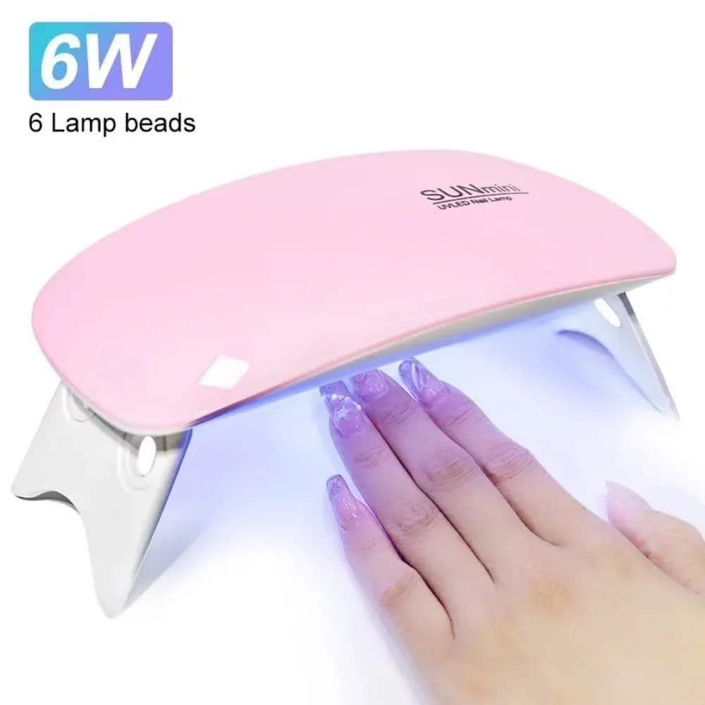 Mini 6 W Portable 6 LED UV manicure lamp Home nail lamp for drying paint with USB cable