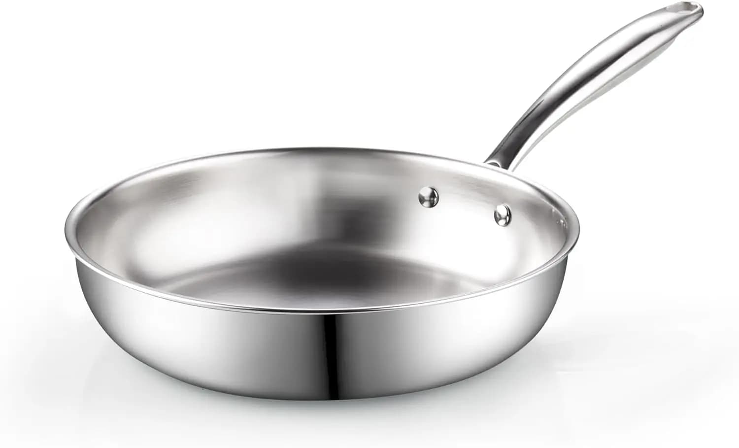 10 inch stainless steel pan, induction pots covered in three layers, silver
