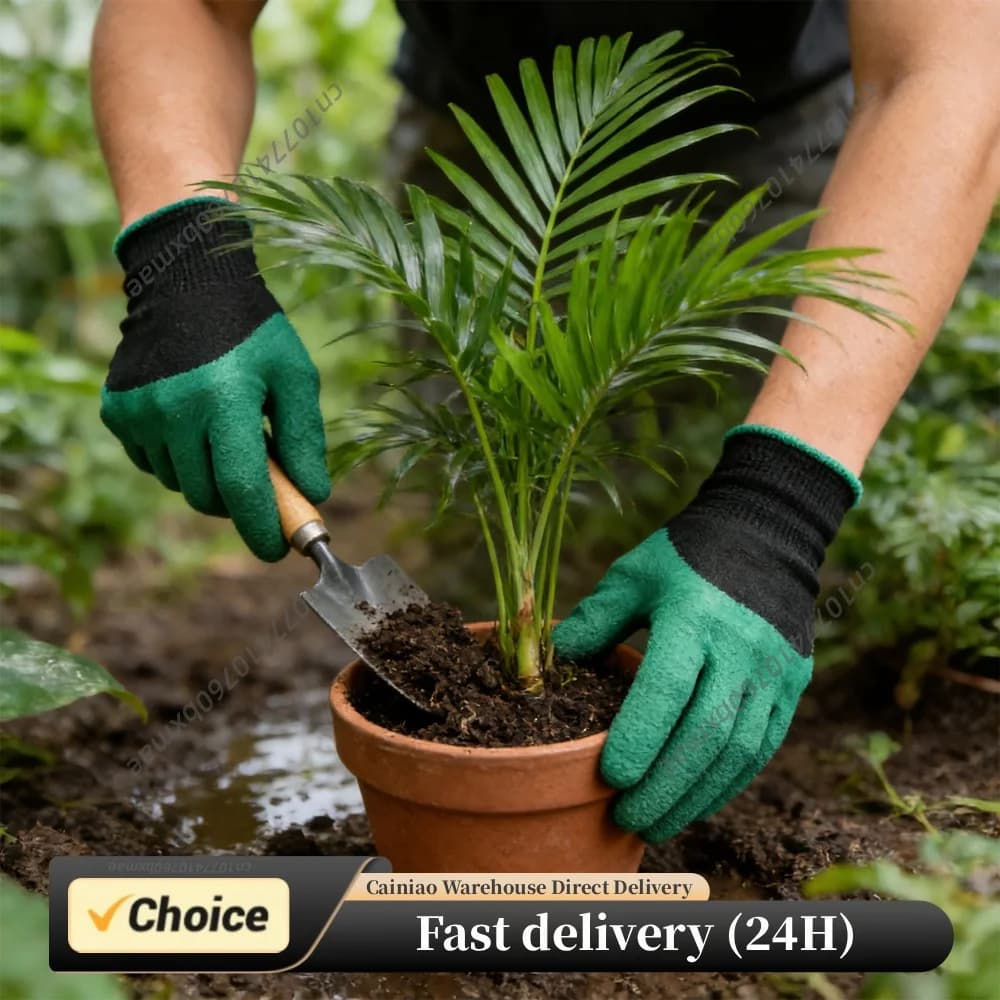 Gardening Gloves Thickened Latex Coated Dirt Work Gloves Waterproof Thorn-Proof Working Glove Machinery Automotive Repair Tools