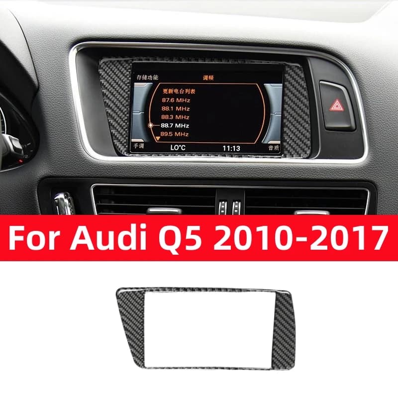 Accessories for Audi Q5 2010-2017, Carbon Fiber Decorative Frame for Interior Navigation Panel, Decorative Sticker