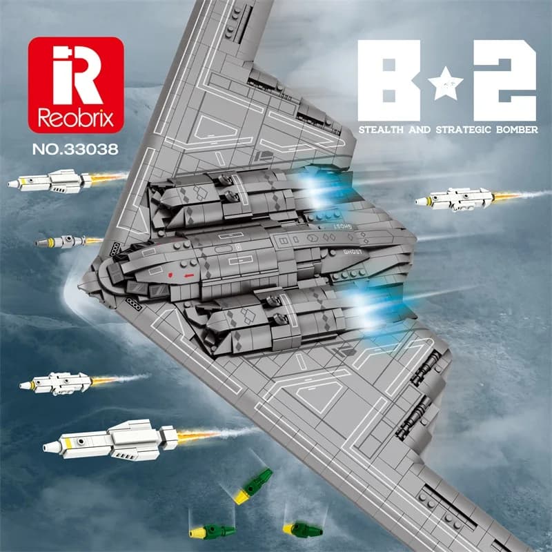 B2 Militare Stealth E Strattigico Bomber Building Blocks Modello di Caccia Con Bomba Missile moc Giocattoli di Mattoni per I Bambini Regali Per Adulti