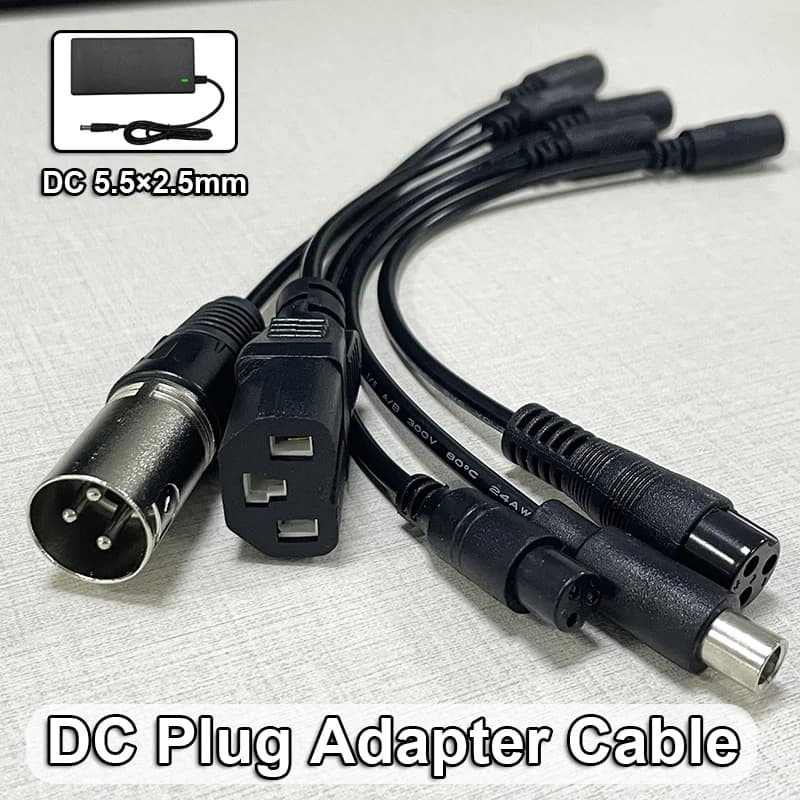 Cavo di conversione spina CC da 5,5 mm CC a XLR Aviation 8 mm Connettore Adattatore cavo di alimentazione Conversione universale del caricabatteria per auto