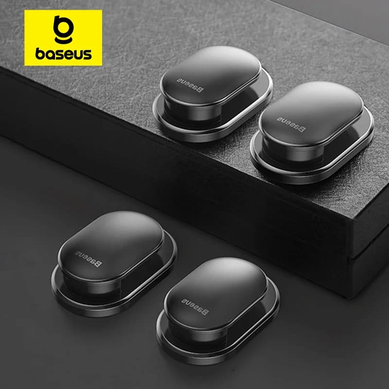 Baseus 4 pz/lotto ganci per auto organizer gancio di stoccaggio per cavo USB cuffie chiave di archiviazione accessorio per auto gancio adesivo per auto