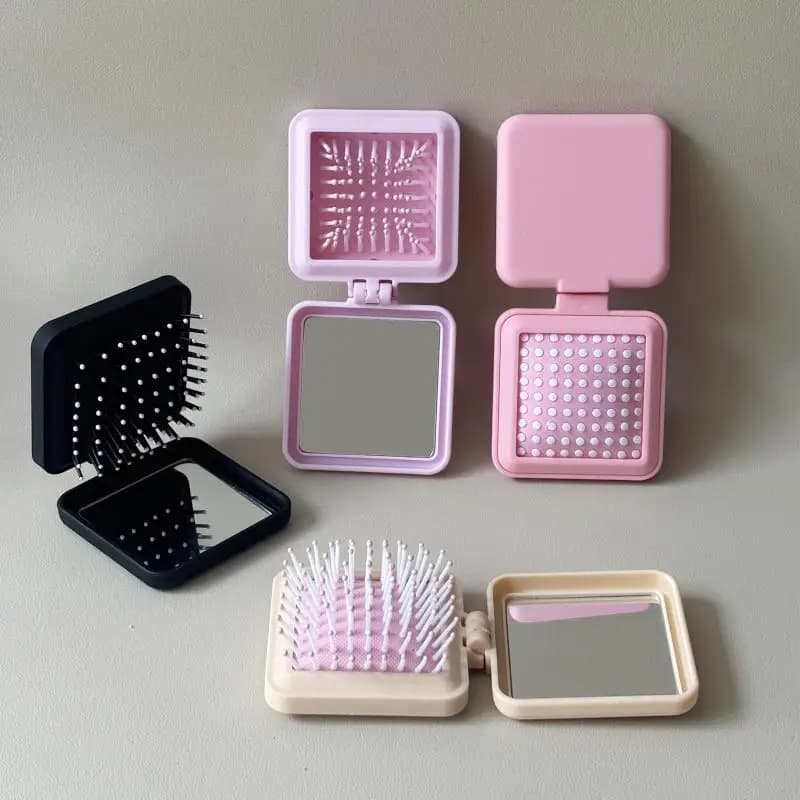 【Eccellente】Pettine Pieghevole Portatile con Cuscinetto d'Aria, Pettine a Denti Larghi 2in1, Spazzola per Capelli per Lisciare, Professionale per Salone di Parrucchiere