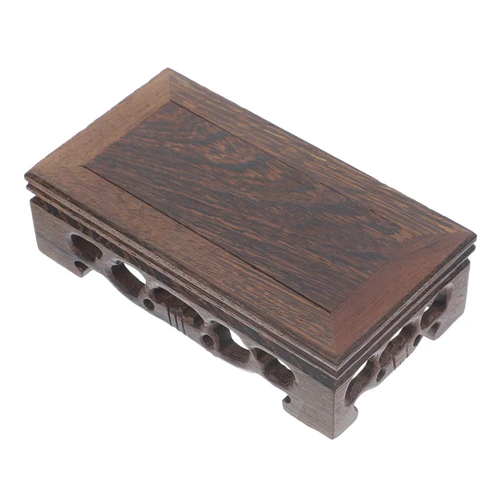 Rectangular Chicken Wing Wood Display Stand Base Tea Pot Vase Bonsai Indoor Decor Oriental Wooden Pedestal Plant Shelf